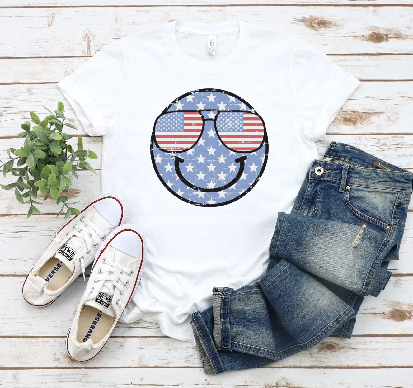 American Smiley face Tees