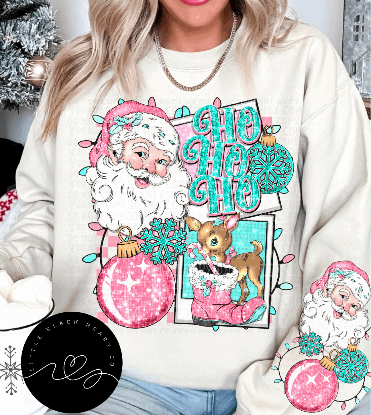 PINK SANTA SWEATSHIRT