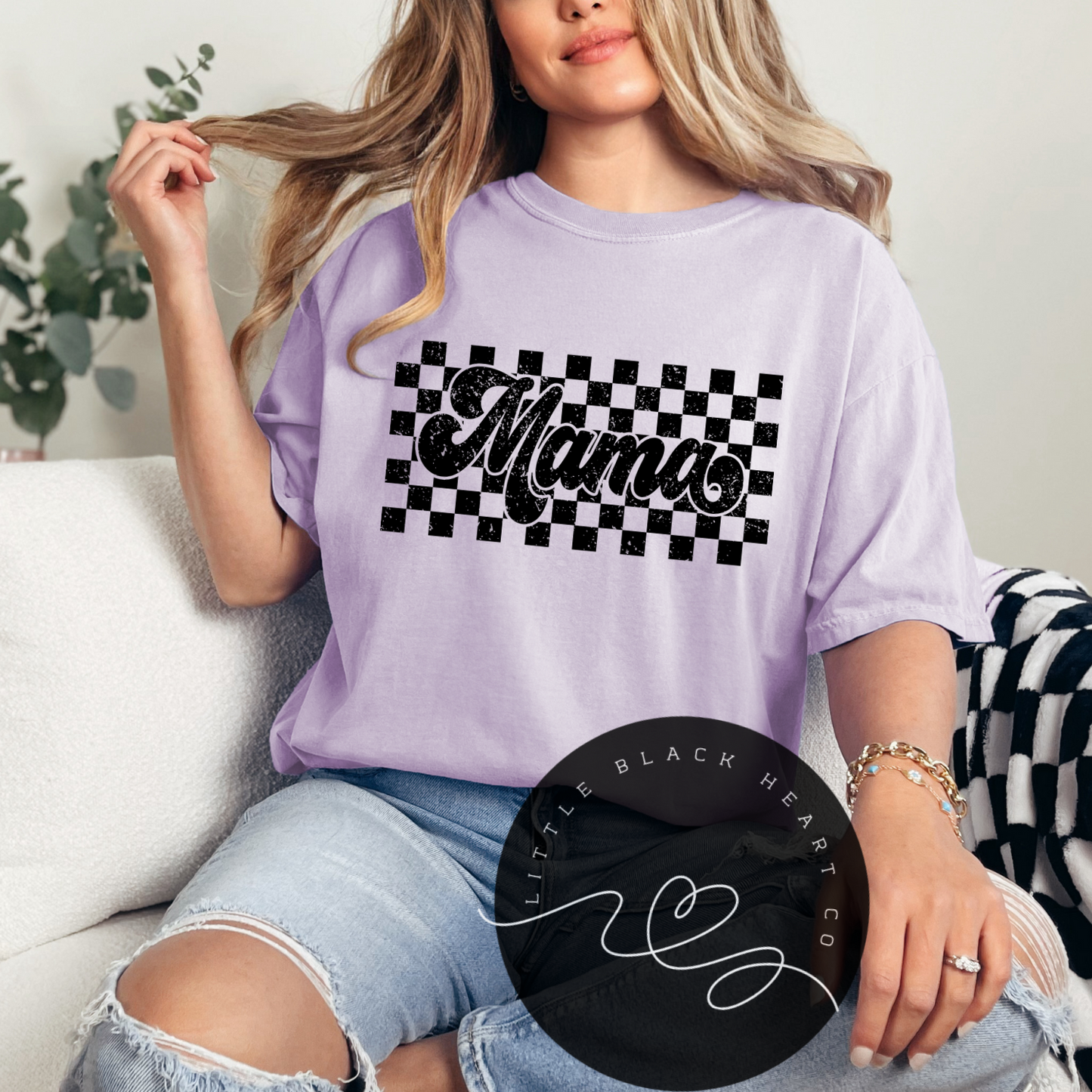 CHECKERED BOARD MAMA TEES