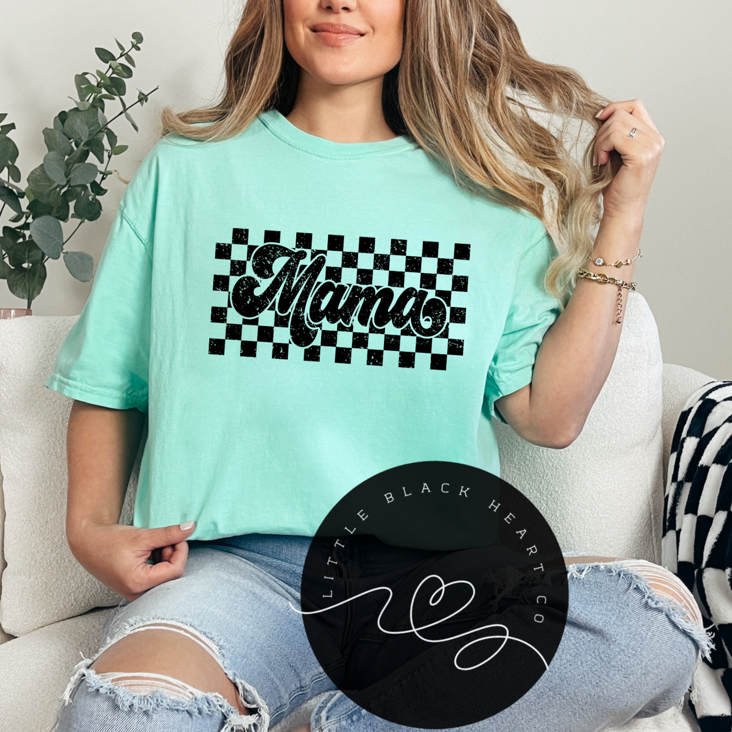 CHECKERED BOARD MAMA TEES