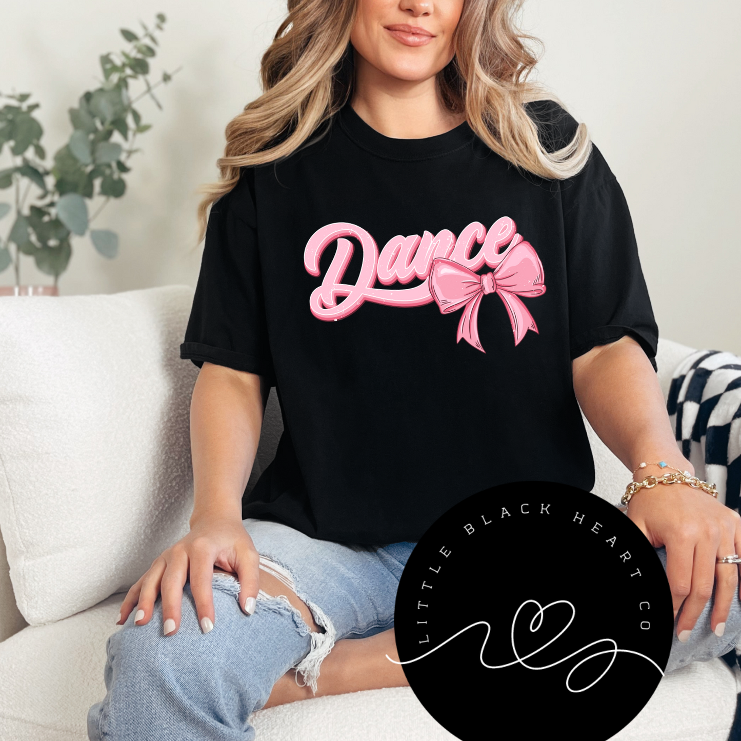 DANCE WITH PINK BOW TEE