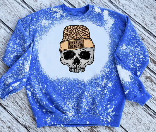 FREEZING TO DEATH BLEACHED SWEATSHIRT