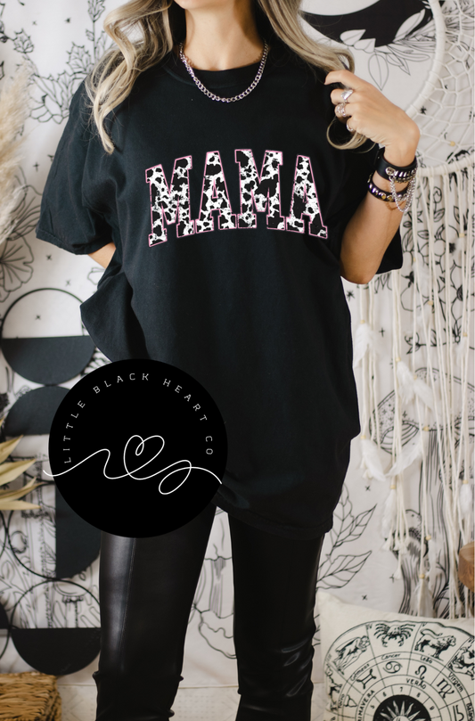 PINK COWHIDE MAMA TEE